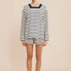 ARCHIE LONG SLEEVE TOP - NAVY STRIPE | POSSE Store