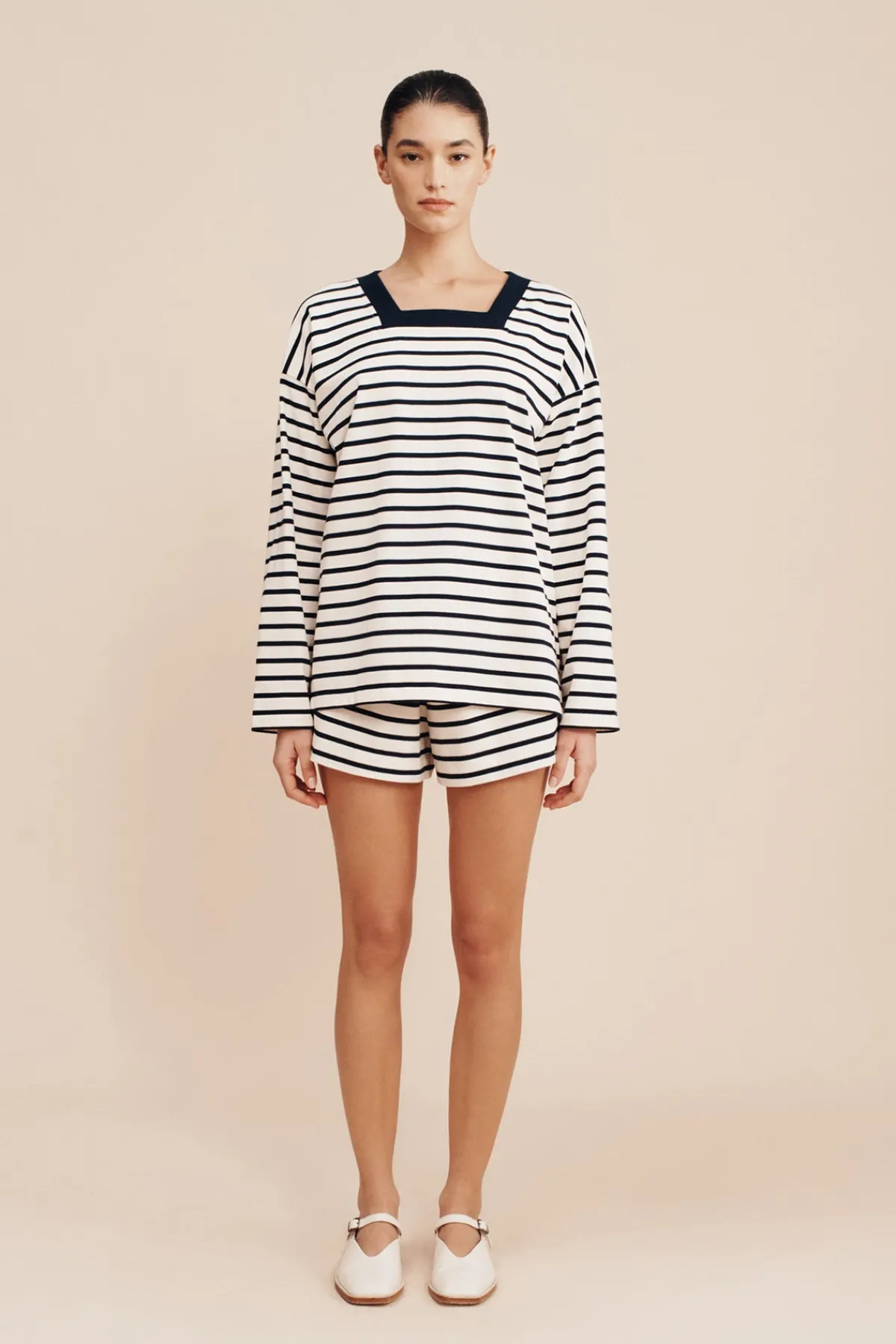 ARCHIE LONG SLEEVE TOP - NAVY STRIPE | POSSE Store