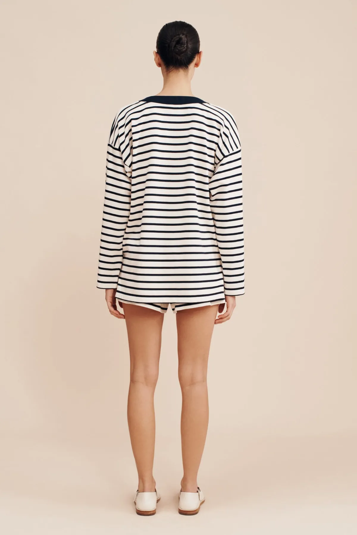 ARCHIE LONG SLEEVE TOP - NAVY STRIPE | POSSE Store