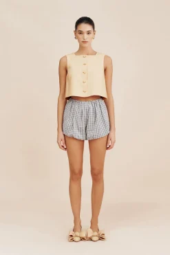 AURELIA SHORT - BLUE GINGHAM | POSSE Cheap