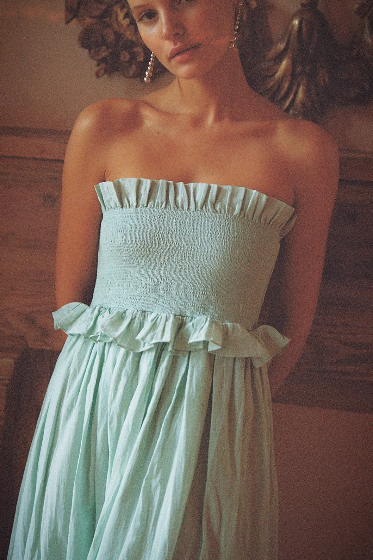 COBY STRAPLESS DRESS - COOL MINT | POSSE Fashion