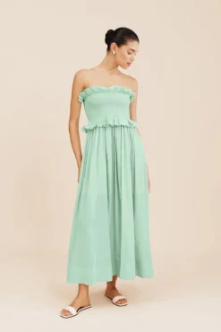 COBY STRAPLESS DRESS - COOL MINT | POSSE Fashion