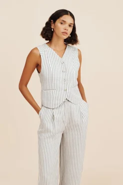 DIANA VEST - SEAGRASS STRIPE | POSSE Cheap