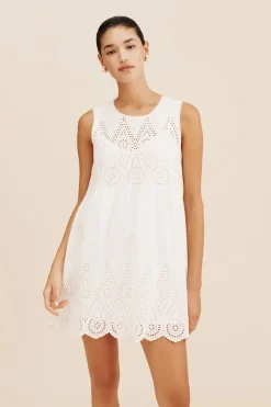 LOUISA MINI DRESS - VINTAGE WHITE | POSSE Outlet
