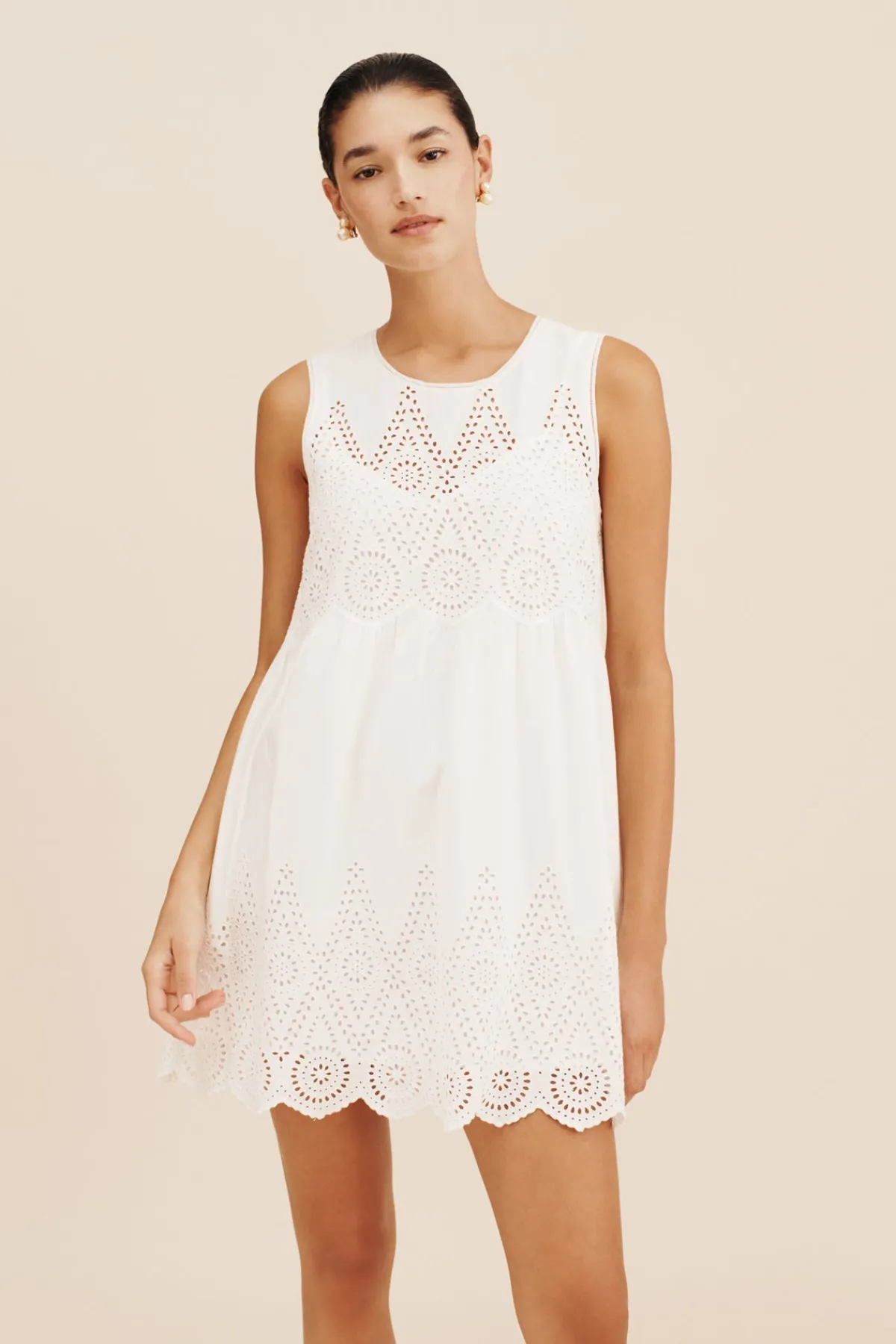 LOUISA MINI DRESS - VINTAGE WHITE | POSSE Outlet