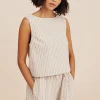 MABEL TOP - BEIGE STRIPE | POSSE Cheap