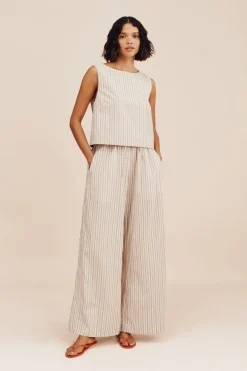 MABEL TOP - BEIGE STRIPE | POSSE Cheap