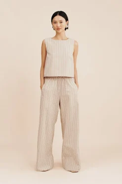 MABEL TOP - BEIGE STRIPE | POSSE Cheap