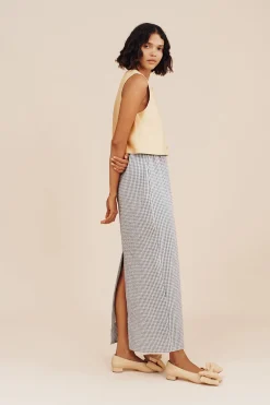 MIRA SKIRT - BLUE GINGHAM | POSSE Store