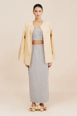 MIRA SKIRT - BLUE GINGHAM | POSSE Store