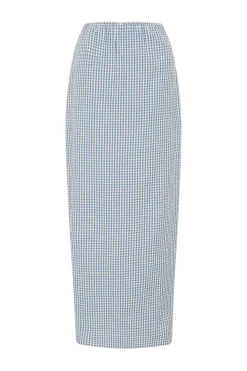 MIRA SKIRT - BLUE GINGHAM | POSSE Store