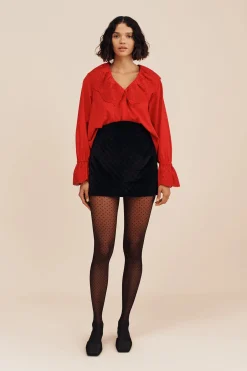 ROMEO MINI SKIRT - BLACK VELVET | POSSE Discount