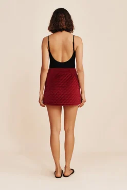 ROMEO MINI SKIRT - RED VELVET | POSSE Best Sale