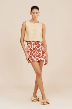 ROMEO MINI SKIRT - SCARLET BLOOM | POSSE Best
