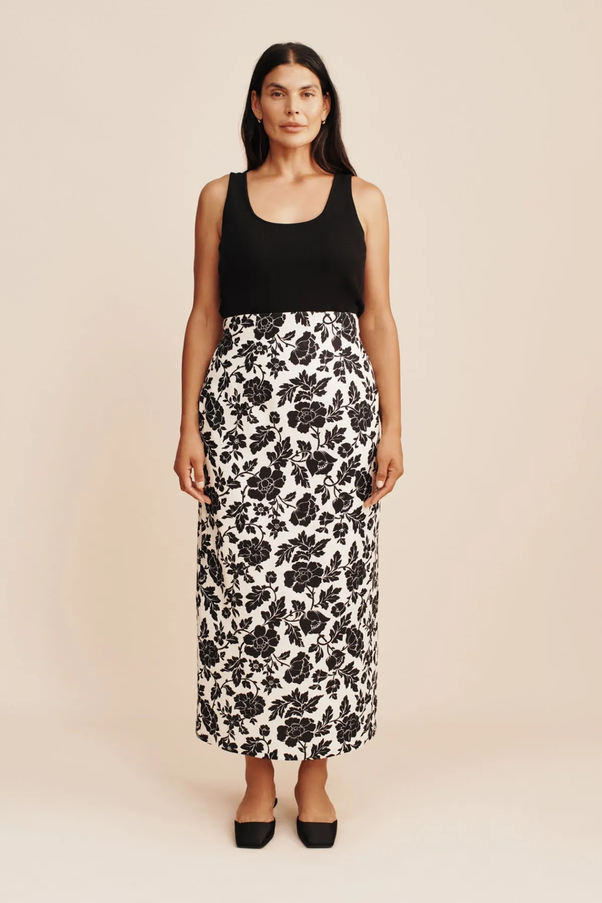 ROMEO SKIRT - NOIR BLOOM | POSSE New