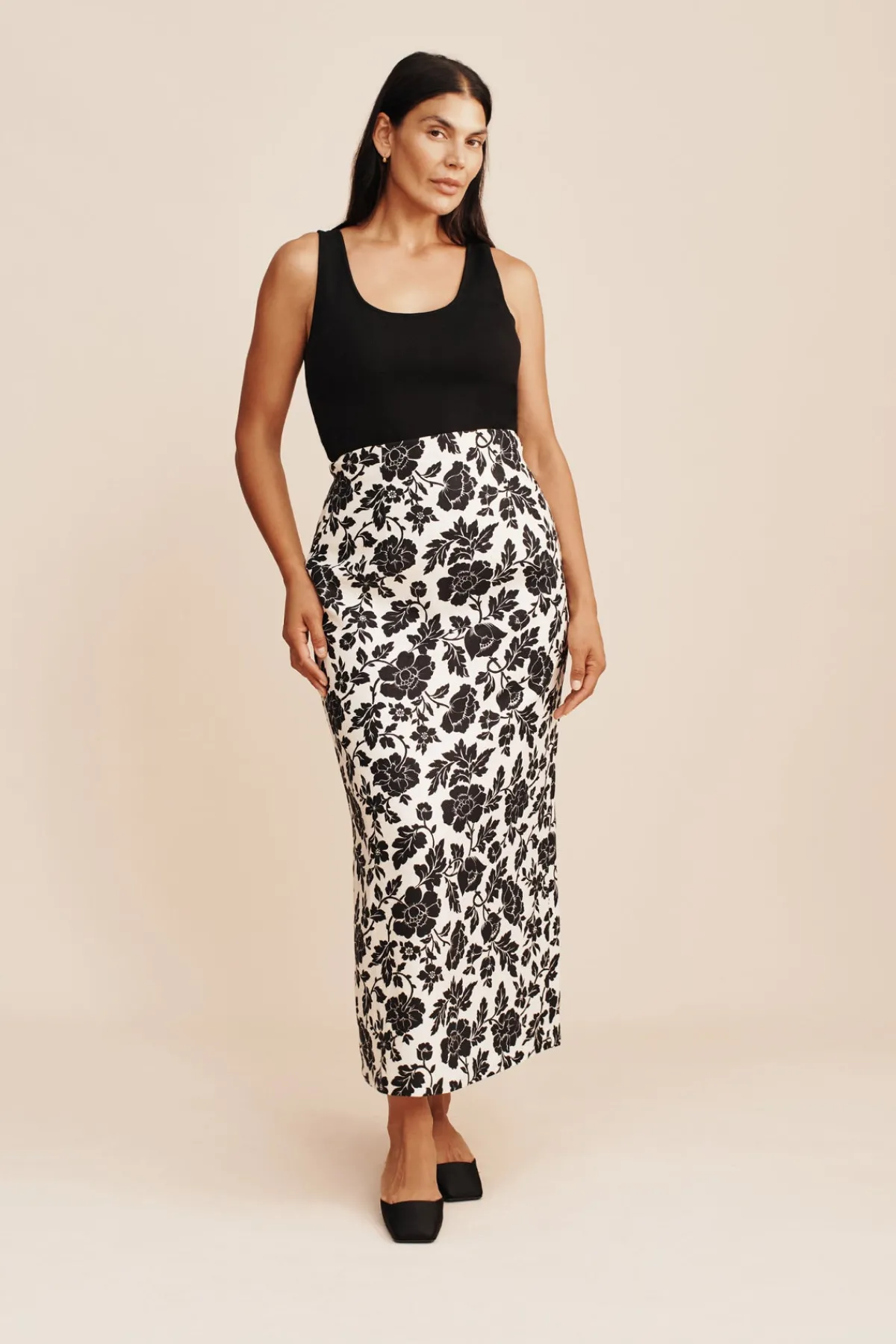 ROMEO SKIRT - NOIR BLOOM | POSSE New