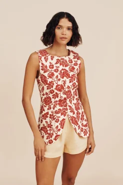 ROMEO VEST - SCARLET BLOOM | POSSE Best Sale