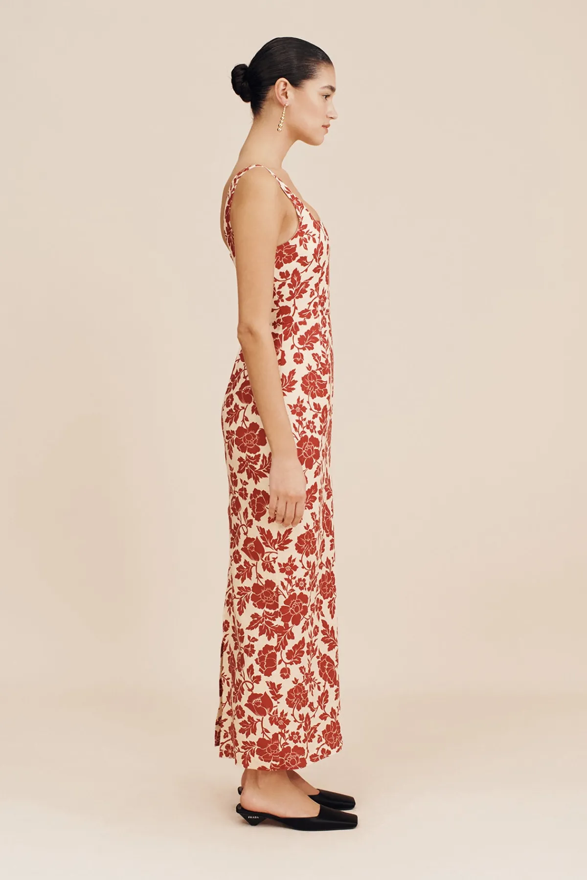SKYLA COLUMN DRESS - SCARLET BLOOM | POSSE Shop