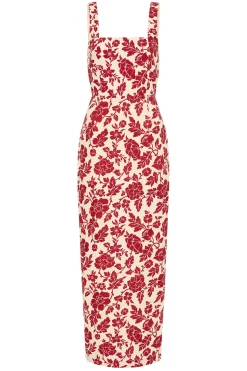 SKYLA COLUMN DRESS - SCARLET BLOOM | POSSE Shop