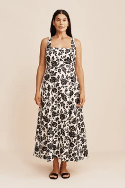 SKYLA DRESS - NOIR BLOOM | POSSE Flash Sale