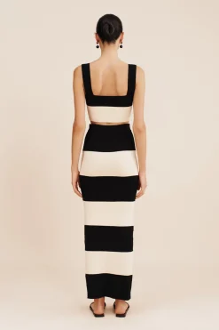THEO SKIRT - BLACK STRIPE | POSSE Cheap