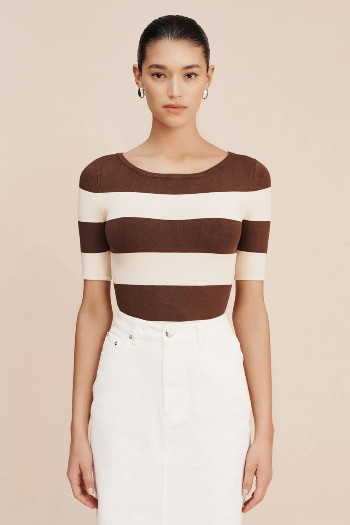 THEO TOP - CHOCOLATE STRIPE | POSSE Online