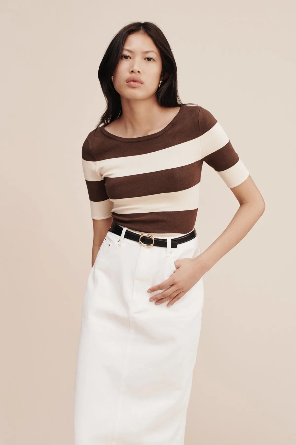 THEO TOP - CHOCOLATE STRIPE | POSSE Online