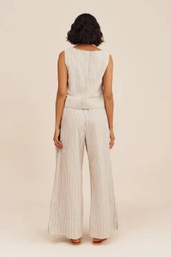 VIVIAN PANT - BEIGE STRIPE | POSSE Cheap