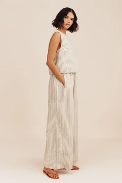 VIVIAN PANT - BEIGE STRIPE | POSSE Cheap
