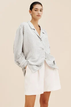 ZADIE SHIRT - SEAGRASS STRIPE | POSSE Outlet