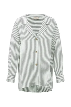 ZADIE SHIRT - SEAGRASS STRIPE | POSSE Outlet